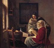Johannes Vermeer Girl interrupted at her music Sweden oil painting artist